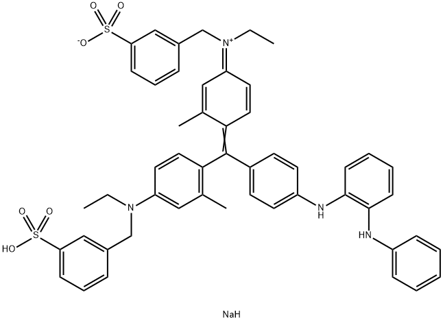 N-Ethyl-N-[4-[[4-[N-ethyl-N-(3-sodiosulfobenzyl)amino]-2-methylphenyl][4-[[2-(phenylamino)phenyl]amino]phenyl]methylene]-3-methyl-2,5-cyclohexadien-1-ylidene]-3-sulfonatobenzenemethanaminium Structure