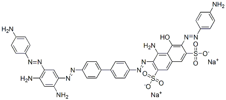 4-Amino-6-[(4-aminophenyl)azo]-3-[[4'-[[5-[(4-aminophenyl)azo]-2,4-diaminophenyl]azo][1,1'-biphenyl]-4-yl]azo]-5-hydroxynaphthalene-2,7-disulfonic acid disodium salt Structure