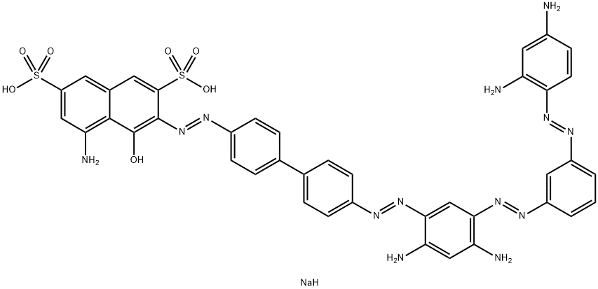 5-Amino-3-[[4'-[[2,4-diamino-5-[[3-[(2,4-diaminophenyl)azo]phenyl]azo]phenyl]azo][1,1'-biphenyl]-4-yl]azo]-4-hydroxynaphthalene-2,7-disulfonic acid disodium salt Structure