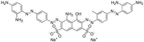 4-Amino-3-[[4-[(2,4-diaminophenyl)azo]phenyl]azo]-6-[[4-[(2,4-diaminophenyl)azo]-2-methylphenyl]azo]-5-hydroxynaphthalene-2,7-disulfonic acid disodium salt Struktur
