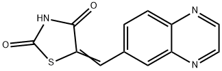 5-(6-喹喔啉亚甲基)-2,4-噻唑啉二酮 结构式