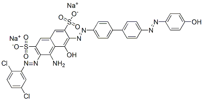 4-Amino-3-[(2,5-dichlorophenyl)azo]-5-hydroxy-6-[[4'-[(4-hydroxyphenyl)azo]-1,1'-biphenyl-4-yl]azo]-2,7-naphthalenedisulfonic acid disodium salt Structure