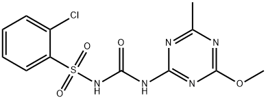 1-[(o-クロロフェニル)スルホニル]-3-(4-メトキシ-6-メチル-1,3,5-トリアジン-2-イル)尿素 化学構造式