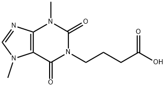 1-(3-CARBOXYPROPYL)3,7-DIMETHYL XANTHINE, 6493-07-8, 结构式