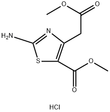 2-氨基-4-(2-甲氧基-2-氧代乙基)噻唑-5-羧酸甲酯盐酸盐, 6497-03-6, 结构式