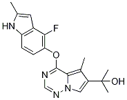 2-(4-(4-fluoro-2-methyl-1H-indol-5-yloxy)-5-methylpyrrolo[1,2-f][1,2,4]triazin-6-yl)propan-2-ol|4-(4-氟-2-甲基-1H-吲哚-5-氧基)-ALPHA,ALPHA,5-三甲基吡咯并[2,1-F][1,2,4]三嗪-6-甲醇