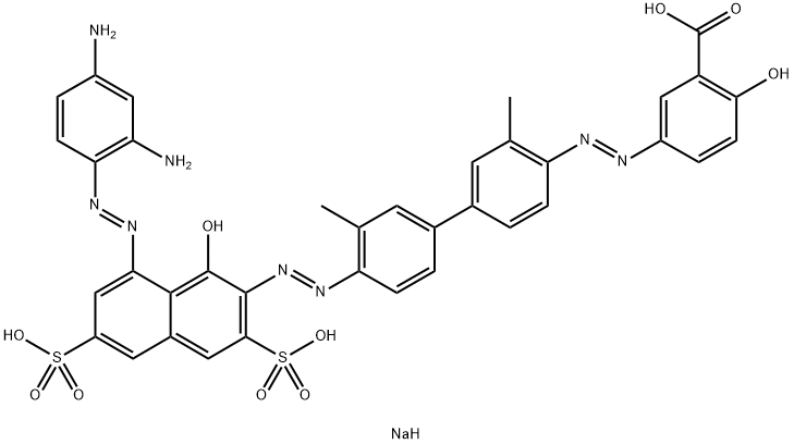 trisodium 5-[[4'-[[8-[(2,4-diaminophenyl)azo]-1-hydroxy-3,6-disulphonato-2-naphthyl]azo]-3,3'-dimethyl[1,1'-biphenyl]-4-yl]azo]salicylate 结构式