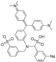 N-Methyl-N-[4-[[4-(dimethylamino)phenyl][3-[N-(3-sulfonatobenzyl)-N-(3-sodiosulfobenzyl)amino]phenyl]methylene]-2,5-cyclohexadien-1-ylidene]methanaminium 结构式