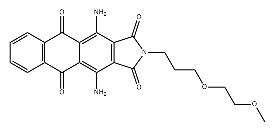 4,11-ジアミノ-2-[3-(2-メトキシエトキシ)プロピル]-1H-ナフト[2,3-f]イソインドール-1,3,5,10(2H)-テトラオン 化学構造式