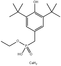 Calcium bis[monoethyl(3,5-di-tert-butyl-4-hydroxylbenzyl)phosphonate] Struktur