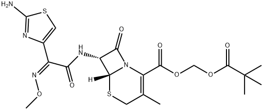 (6R,7R)-7-[[(Z)-2-(2-アミノチアゾール-4-イル)-2-(メトキシイミノ)アセチル]アミノ]-3-メチル-8-オキソ-5-チア-1-アザビシクロ[4.2.0]オクタ-2-エン-2-カルボン酸(2,2-ジメチル-1-オキソプロポキシ)メチル