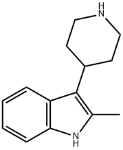 4-(2-甲基-3-吲哚基)哌啶 结构式