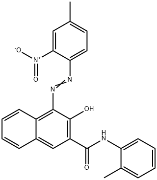 3-ヒドロキシ-4-[(4-メチル-2-ニトロフェニル)アゾ]-N-(2-メチルフェニル)-2-ナフタレンカルボアミド 化学構造式