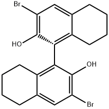 (R)-(+)-3,3'-二溴-5,5',6,6'7,7',8,8'-八氢-1,1'-二-2-萘酚 结构式