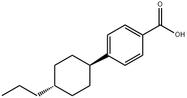 4-(TRANS-4-N-プロピルシクロヘキシル)安息香酸 化学構造式