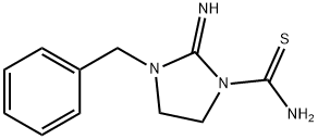 1-Imidazolidinecarbothioamide,  2-imino-3-(phenylmethyl)- Structure