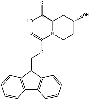 (2S,4R)-FMOC-4-HYDROXYPIPERIDINE-2-CARBOXYLIC ACID Structure