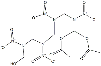 二酢酸2,4,6,8-テトラニトロ-2,4,6,8-テトラアザノナン-1,9-ジイル 化学構造式