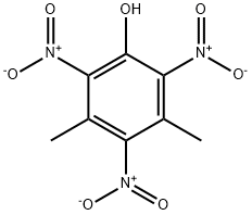 2,4,6-トリニトロ-3,5-ジメチルフェノール 化学構造式