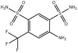 4-(トリフルオロメチル)-6-アミノ-1,3-ベンゼンジスルホンアミド 化学構造式