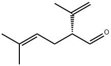 (R)-2-イソプロペニル-5-メチル-4-ヘキセナール 化学構造式