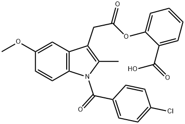 2-carboxyphenyl-1-(4-chlorobenzoyl)-5-methoxy-2-methylindole-3-acetate 结构式
