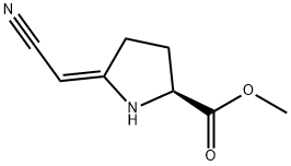 L-Proline, 5-(cyanomethylene)-, methyl ester, (E)- (9CI) 结构式