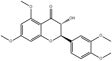 2α-(3,4-ジメトキシフェニル)-3β-ヒドロキシ-5,7-ジメトキシクロマン-4-オン 化学構造式