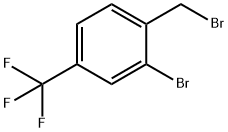 2-ブロモ-1-(ブロモメチル)-4-(トリフルオロメチル)ベンゼン 化学構造式