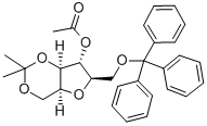 4-O-乙酰基-2,5-酐-1,3-O-异亚丙基-6-O-三苯甲游基-D-葡萄烯糖, 65729-83-1, 结构式