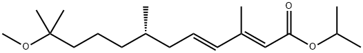 (2E,4E,7S)-11-メトキシ-3,7,11-トリメチルドデカ-2,4-ジエン酸イソプロピル 化学構造式