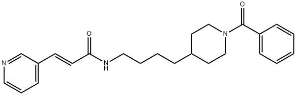(2E)-N-[4-(1-苯甲酰基-4-哌啶基)丁基]-3-(3-吡啶基)-2-丙烯酰胺, 658084-64-1, 结构式