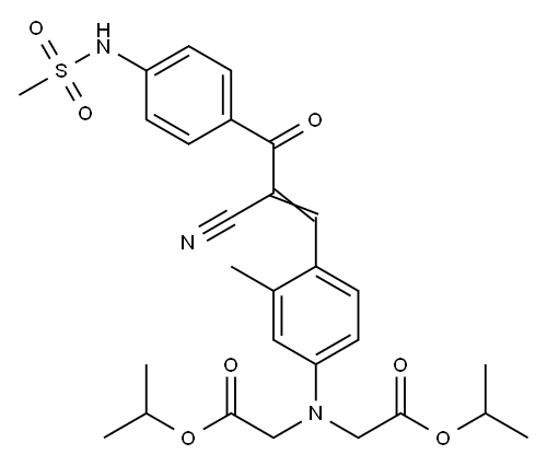 isopropyl N-[4-[2-cyano-3-[4-[(methylsulphonyl)amino]phenyl]-3-oxo-1-propenyl]-m-tolyl]-N-[2-(1-methylethoxy)-2-oxoethyl]glycinate|