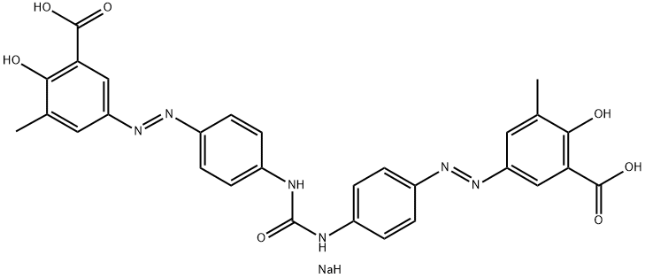 disodium 3,3'-[carbonylbis(imino-p-phenyleneazo)]bis[6-hydroxy-5-methylbenzoate] 结构式