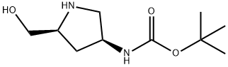 [(3S,5S)-5-(羟甲基)-3-吡咯烷基]氨基甲酸叔丁酯 结构式