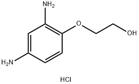 2-(2,4-ジアミノフェノキシ)エタノール·二塩酸塩 化学構造式