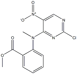 2 - ((2-氯-5-硝基嘧啶-4-基)(甲基)氨基)苯甲酸甲酯 结构式