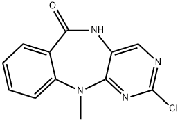 2-氯-11-甲基-5H-苯并[E]嘧啶[5,4-B][1,4]二氮杂卓-6(11H)-酮 结构式