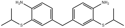 4-[(4-amino-3-propan-2-ylsulfanyl-phenyl)methyl]-2-propan-2-ylsulfanyl -aniline 结构式
