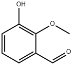 3-ヒドロキシ-2-メトキシベンズアルデヒド 化学構造式