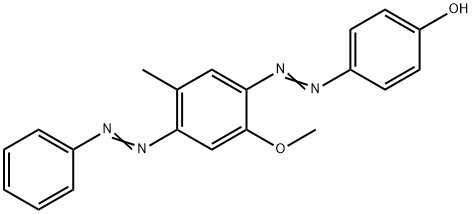 4-[[2-甲氧基-5-甲基-4-(苯偶氮基)苯基]偶氮]苯酚, 6657-00-7, 结构式