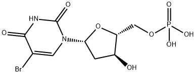 5-ブロモ-2'-デオキシウリジン5'-りん酸 化学構造式