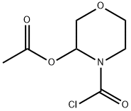 4-Morpholinecarbonyl chloride, 3-hydroxy-, acetate (7CI,8CI) 结构式