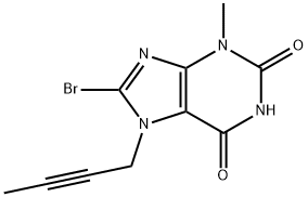 8-bromo-7-(but-2-ynyl)-3-methyl-1H-purine-2,6(3H,7H)-dione Struktur