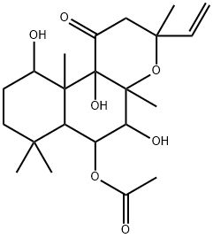 6-アセトキシ-3-エテニルドデカヒドロ-5,10,10b-トリヒドロキシ-3,4a,7,7,10a-ペンタメチル-1H-ナフト[2,1-b]ピラン-1-オン 化学構造式