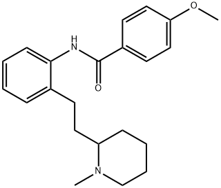 (±)-4-甲氧基-N-[2-[2-(1-甲基-2-哌啶基)乙基]苯基]苯甲酰胺, 66778-36-7, 结构式