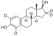 17Β-雌二醇-2,4,16,16-D4, 66789-03-5, 结构式