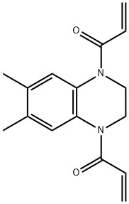 1,4-Diacryloyl-1,2,3,4-tetrahydro-6,7-dimethylquinoxaline Struktur