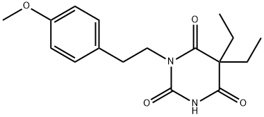 5,5-Diethyl-1-(4-methoxyphenethyl)barbituric acid 结构式