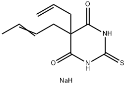 5-Allyl-5-(2-butenyl)-2-sodiothio-4,6(1H,5H)-pyrimidinedione 结构式